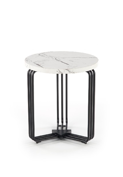Konferenční stolek Anecca S (bílý mramor + černá)