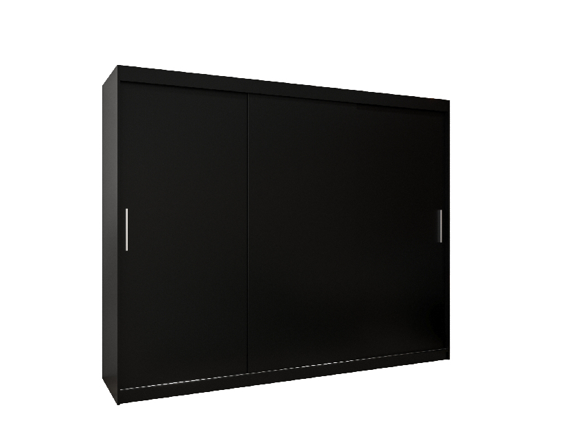 Šatní skříň 250 cm Toki (Černá matná + Černá matná)