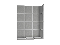 Set 19 čalouněných panelů Quadra 120x160 cm (světlešedá)
