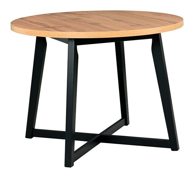 Jídelní stůl Ouida 2 L (dub wotan + černá) (pro 4 osoby)
