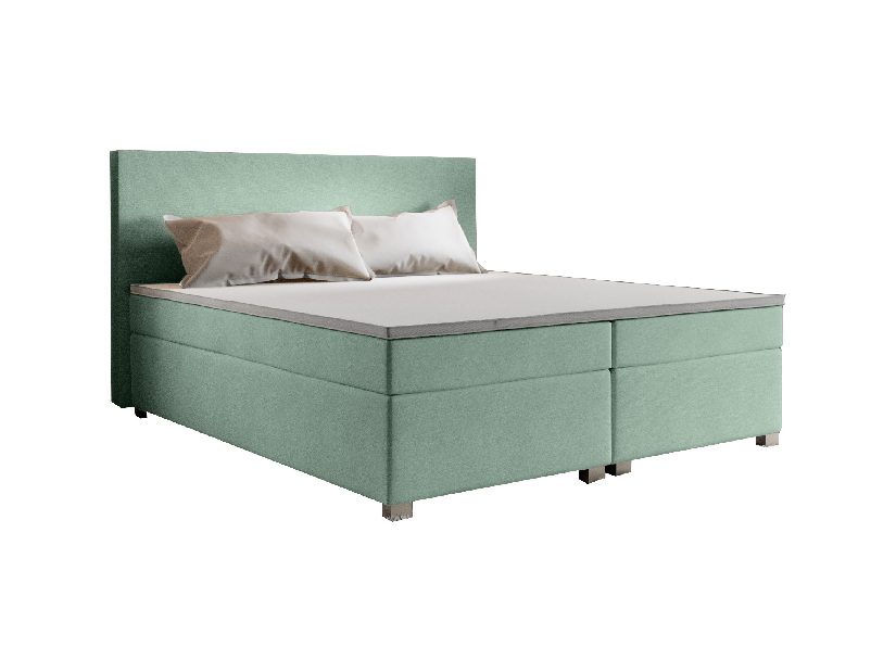 Manželská postel Boxspring 180 cm Simon (mátová) (s matrací, bez úložného prostoru)
