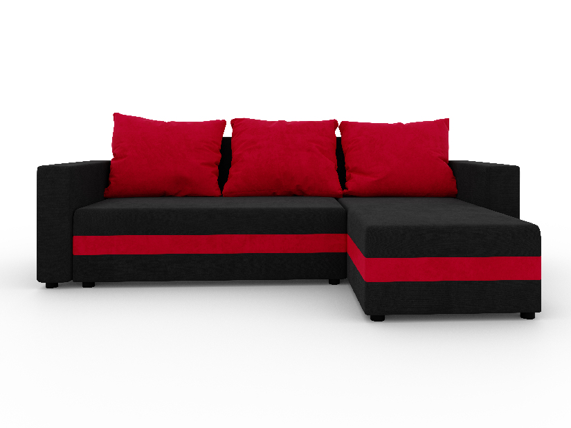 Rohová sedačka Safino (černá + červená) (P)