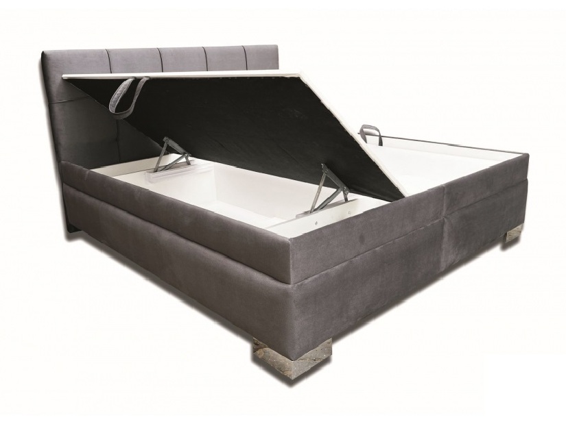 Manželská postel 160 cm Elissa (tmavě šedá) (bez matrace) (s roštem lamelovým)