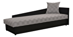 Jednolůžková postel (válenda) 80 cm Jeannine (šedá + černá) (s úl. prostorem) (P)