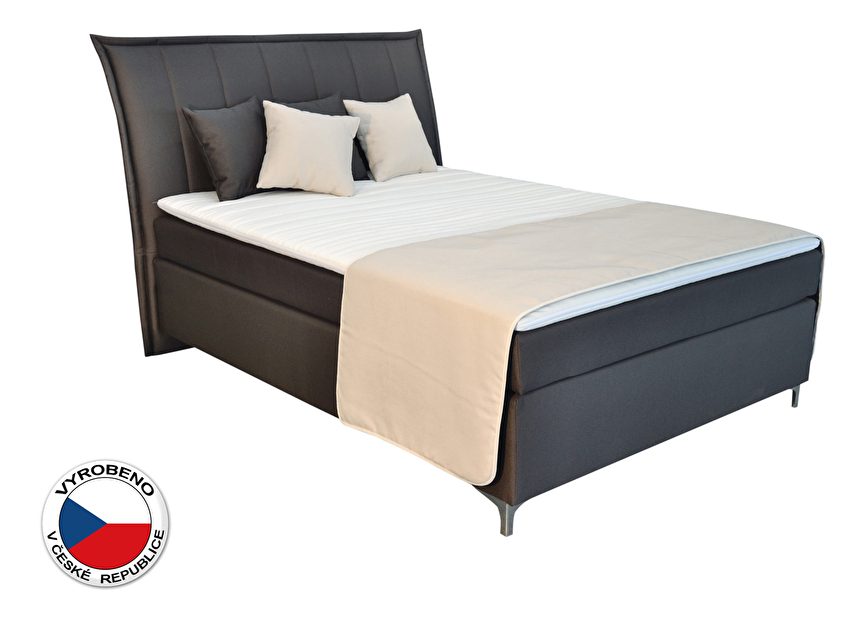 Manželská postel Boxspring 140 cm Blanár Colorado (hnědá) (s matracemi)