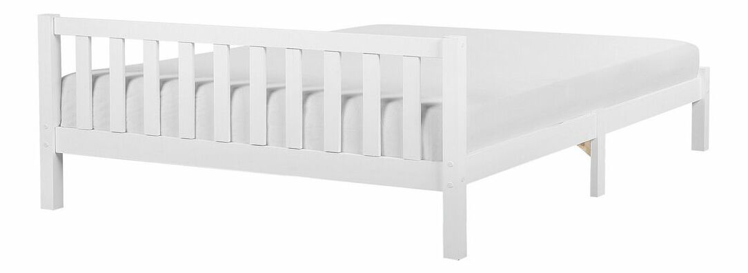 Manželská postel 180 cm FLORIS (s roštem) (bílá)
