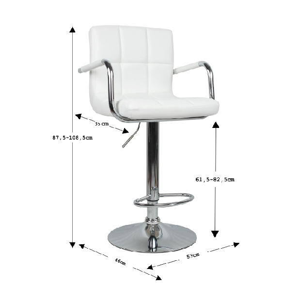 Barová židle Luver (bílá)