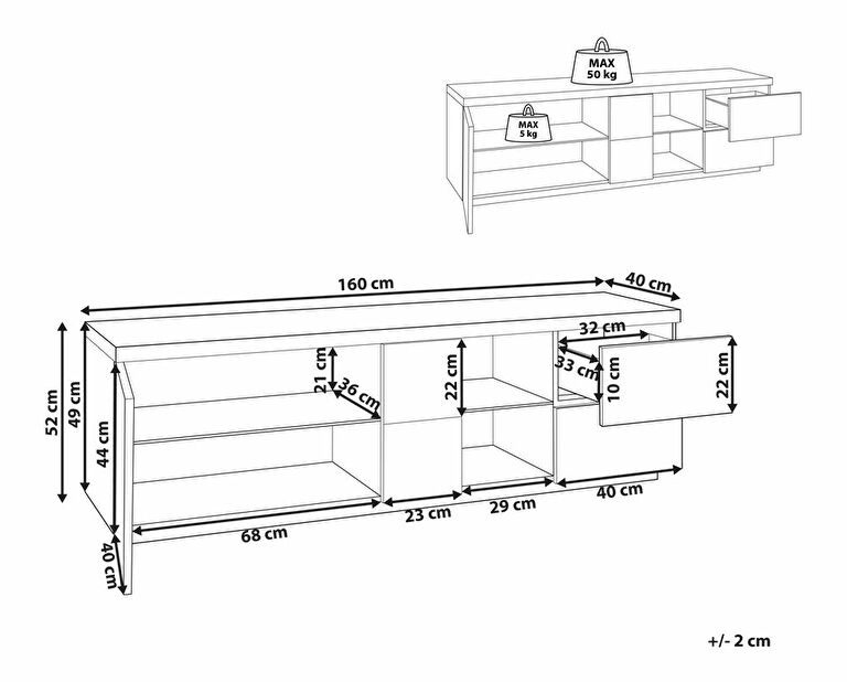 TV stolek/skříňka Fletcher (světlé dřevo)