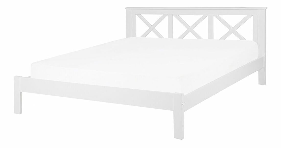 Manželská postel 180 cm TANTE (s roštem) (bílá)