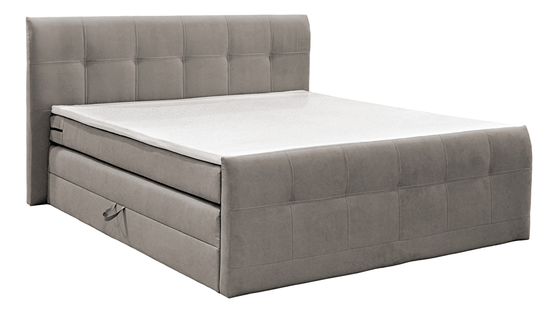 Manželská postel Boxspring 160 cm Milano béžová (s matracemi) *výprodej