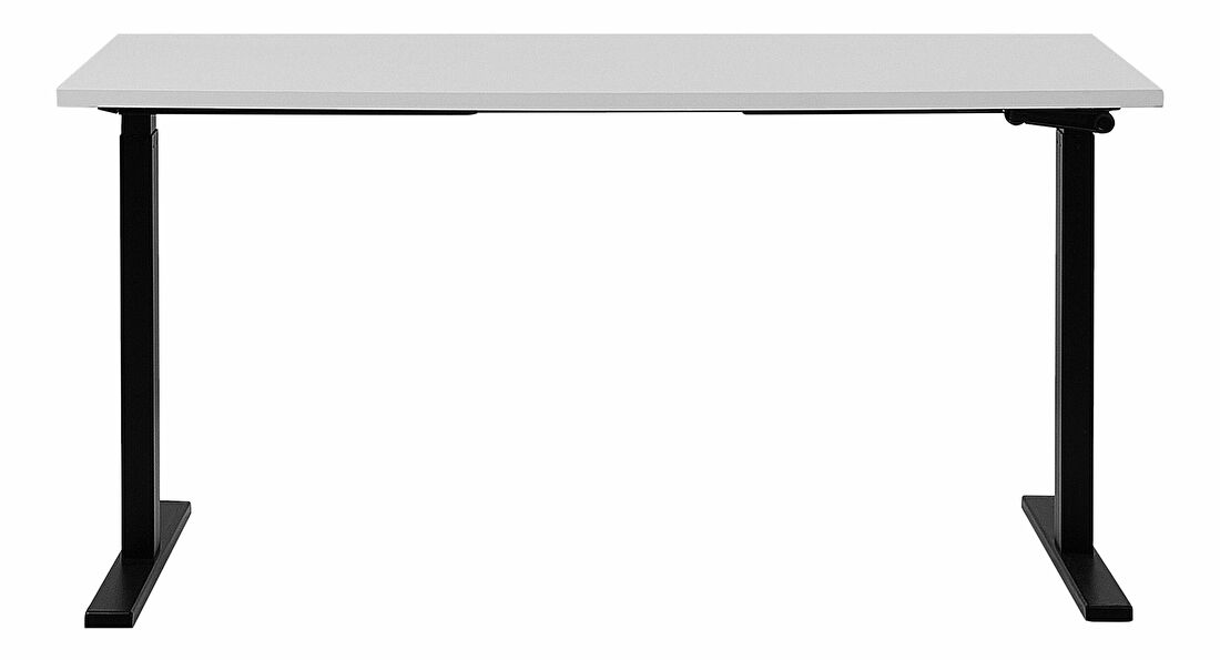 Psací stůl UPPER II (130 x 72 cm) (MDF) (bílá + černá) (manuálně nastavitelný)