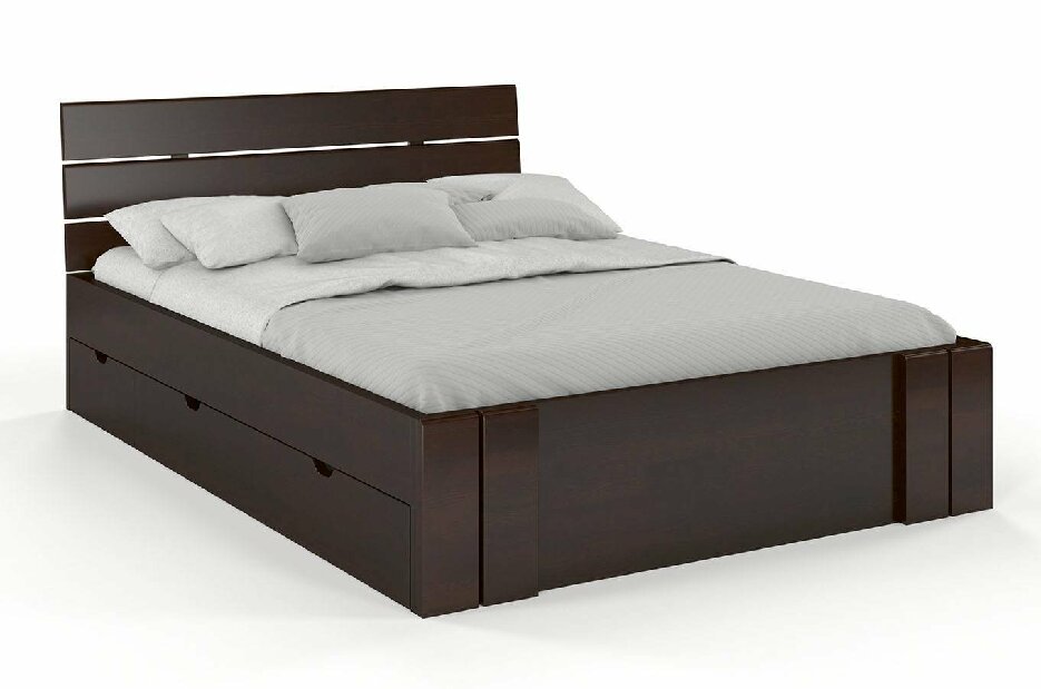 Manželská postel 180 cm Naturlig Tosen High Drawers (borovice)