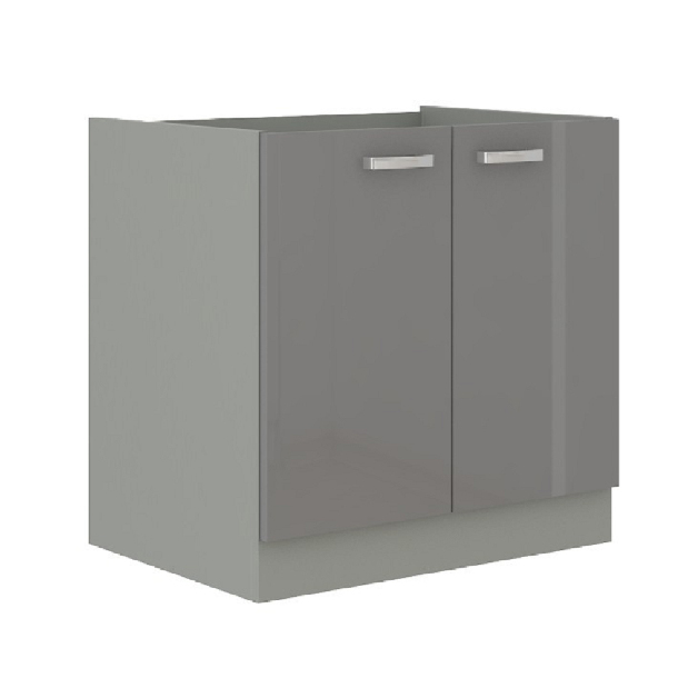 Dolní kuchyňská skříňka 80 D 2F BB Pleitton (lesk šedý)