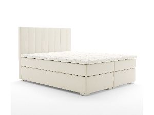 Kontinentální postel 160 cm Pugno (smetanová) (s úložným prostorem)