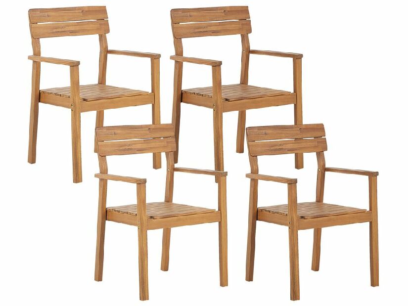Set 2 ks zahradních židlí Fernanda (světlé akáciové dřevo)