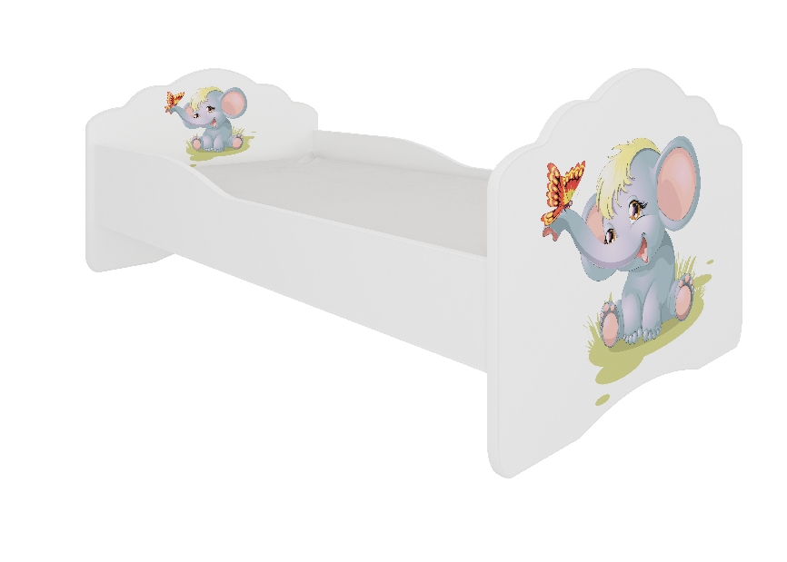 Dětská postel 140x70 cm Cassi (S roštem a matrací) (sloník)