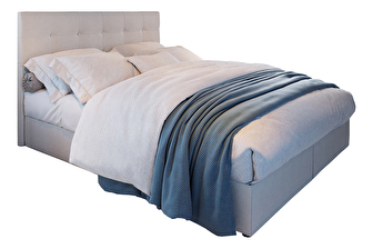 Kontinentální postel 160 cm Karen (béžová) (s matrací a úložným prostorem)