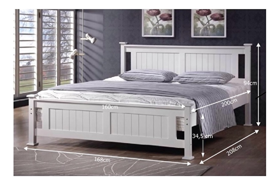 Manželská postel 160 cm Lycoris (s roštem) *výprodej