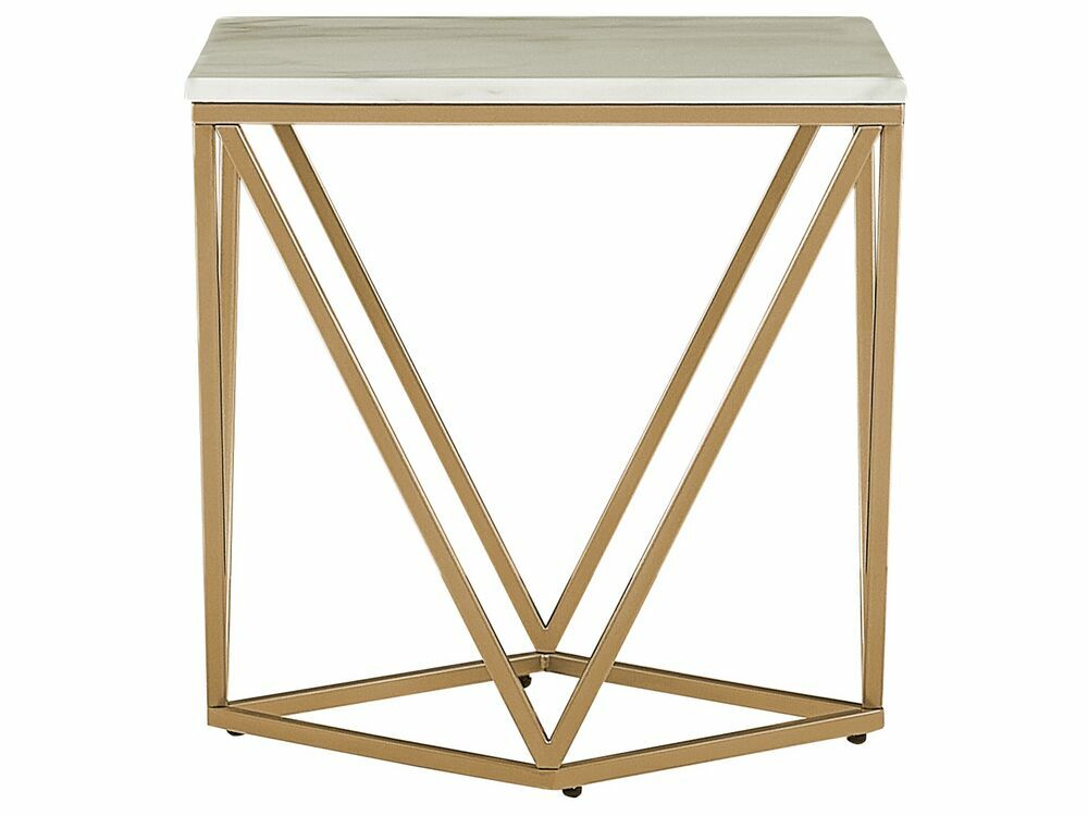Konferenční stolek MAGNA (bílá + zlatá)