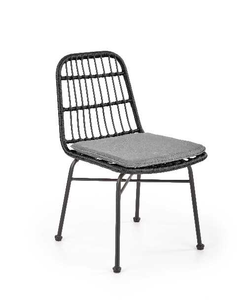 Ratanová židle Katharine (černá + přírodní)