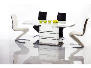 Rozkládací jídelní stůl 140-200 cm Gemma (bílá + bílá) (pro 8 a více osob)
