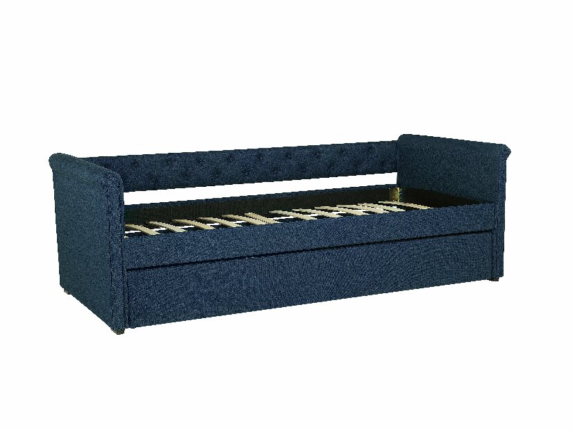 Rozkládací postel 90 cm LISABON (s roštem) (modrá) *výprodej