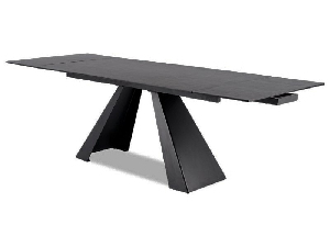 Rozkládací jídelní stůl 160-240 cm Shelia (šedá + černá) (pro 6 až 8 osob)