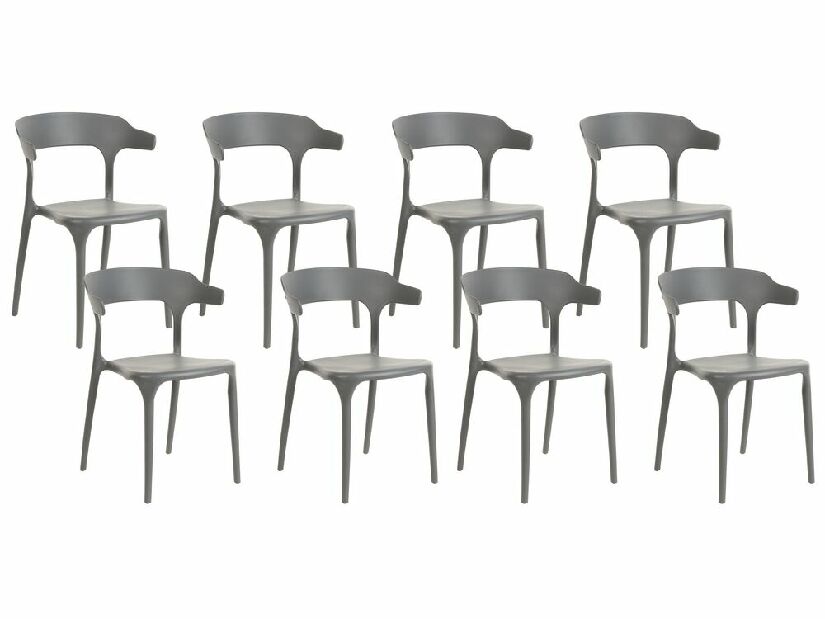 Set 8 ks jídelních židlí Gerry (šedá)