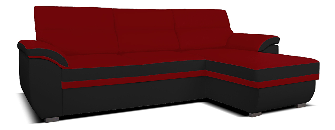 Rohová sedací souprava Lucan 2F+L (červená + černá) (P)