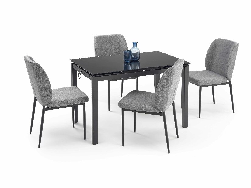 Rozkládací jídelní stůl 110-170 cm Jacklyn (černá + tmavě šedá) (pro 4 6 osob)
