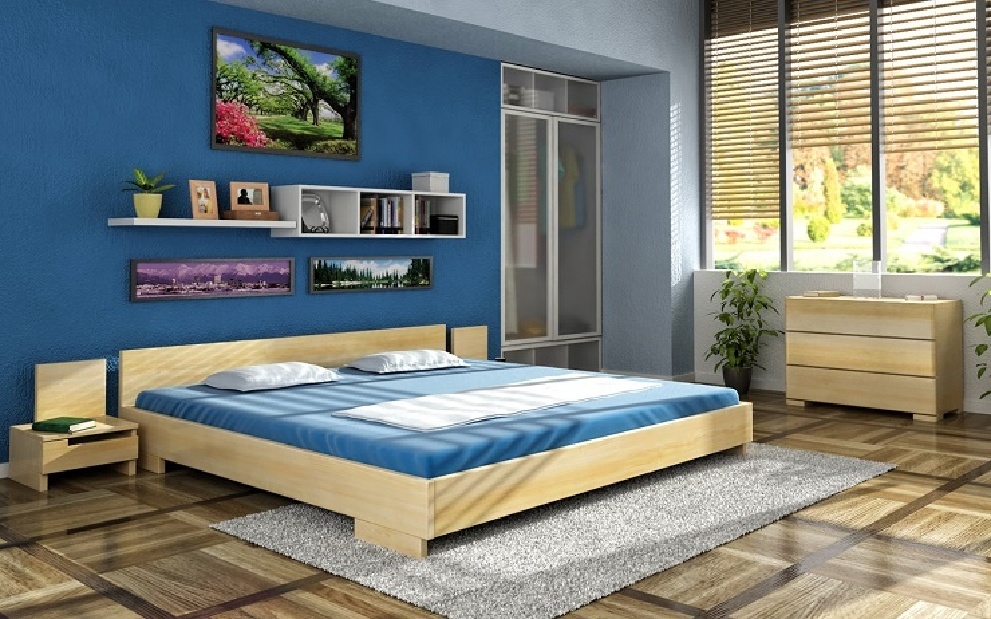 Manželská postel 160 cm Naturlig Larsos (borovice)
