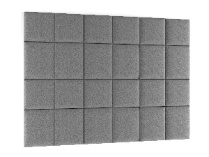 Set 24 čalouněných panelů Quadra 240x180 cm (šedá)