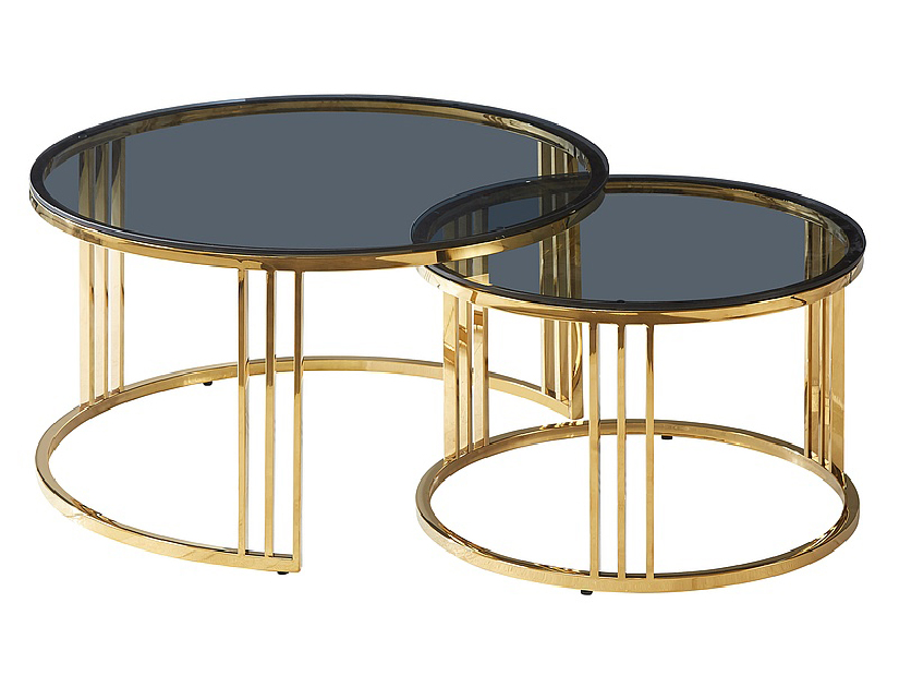 Konferenční stolek Veola (sklo + zlatá)