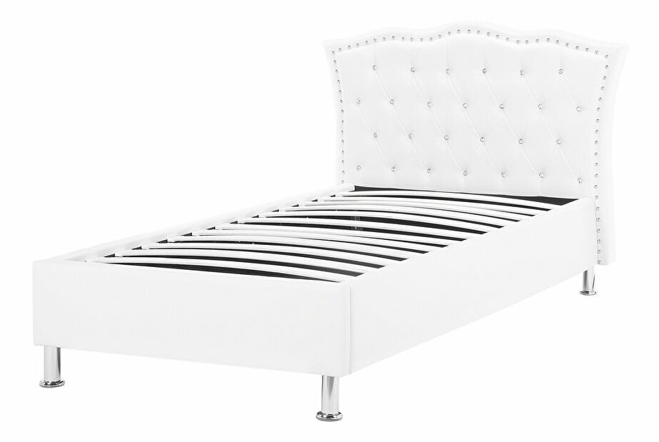 Jednolůžková postel 90 cm MATH (s roštem a úl. prostorem) (bílá)