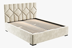 Čalouněná postel 140x200 cm Veggie 1 (béžová)