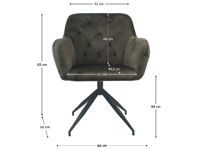 Otočná židle Viata (hnědá + černá) 