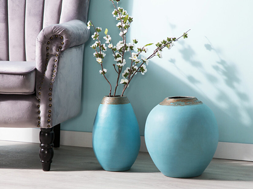 Váza CORIBA 32 cm (keramika) (modrá) *výprodej