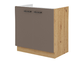 Dolní kuchyňská skříňka pod dřez Barb 80 ZL 2F BB (dub artisan + truflová)