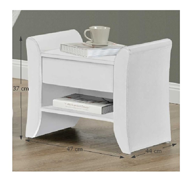 Noční stolek Bolton (bílá) *výprodej