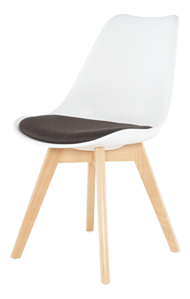 Jídelní židle Ambany (bílá + čokoládová)