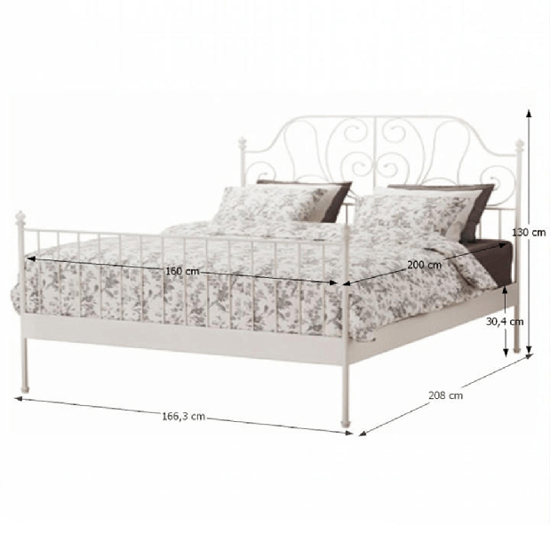 Manželská postel 160 cm Plue (s roštem)