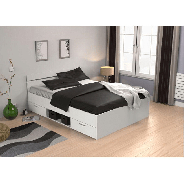 Manželská postel 160 cm Myriam (bílá)