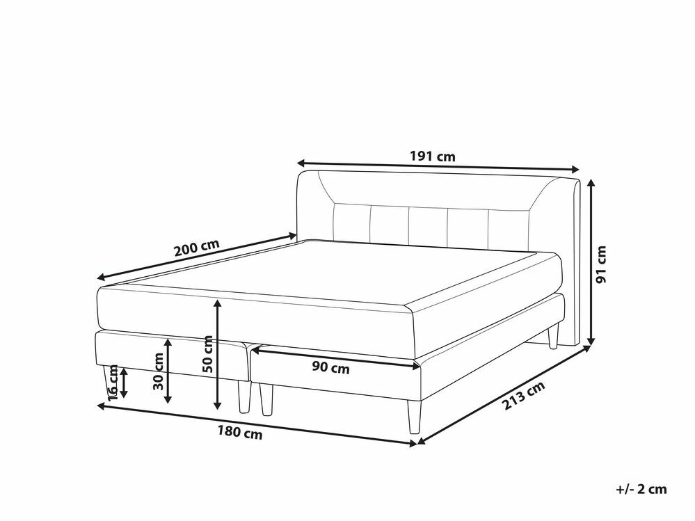 Manželská postel 180x200 cm Mariasse (šedá)