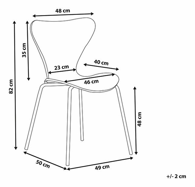 Set 2 ks. jídelních židlí BONVO (bílá)