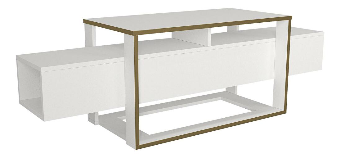 TV stolek/skříňka Biano (bílá + zlatá)