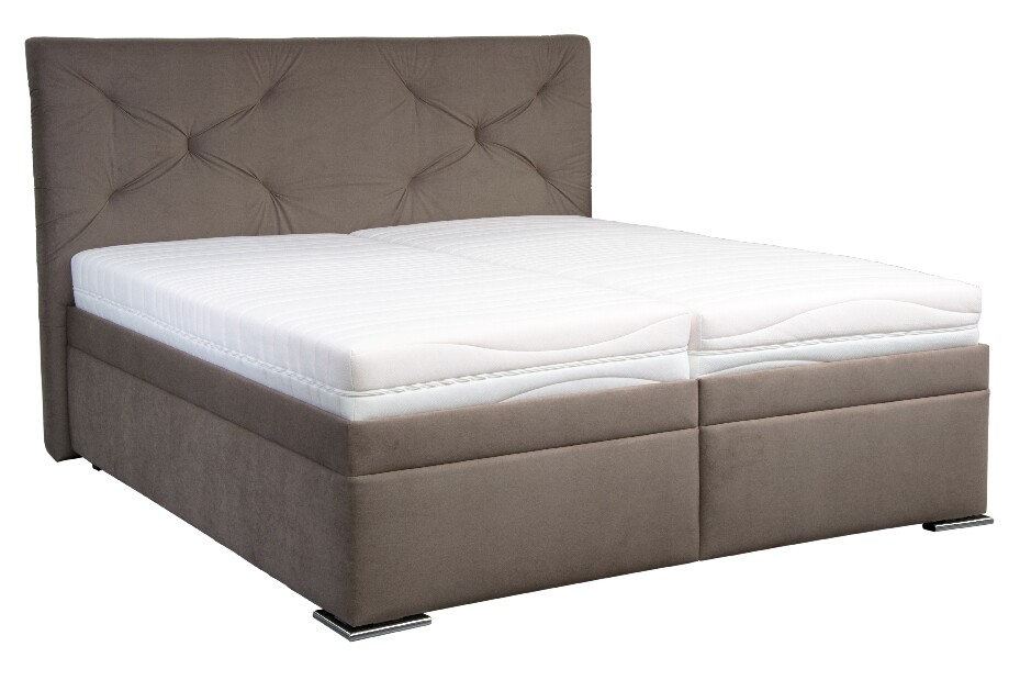 Manželská postel 180 cm Blanář Chicago (hnědá) (s roštem a matrací IVANA PLUS)