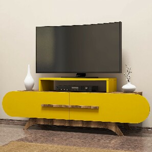 TV stolek/skříňka Roma (Ořech + Žlutá)