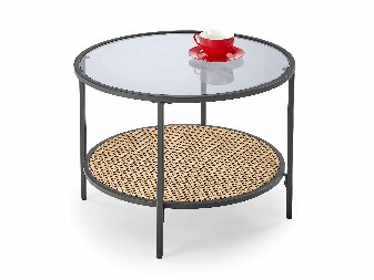 Konferenční stolek Debbra (přírodní dřevo + černá)