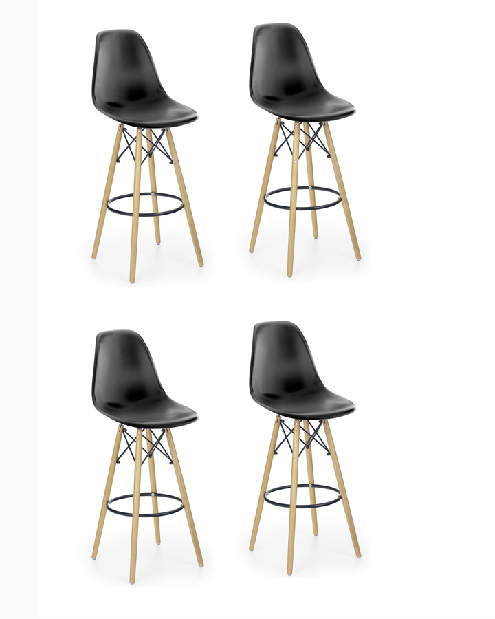Set 4 ks. Barová židle H51 (černá) *výprodej
