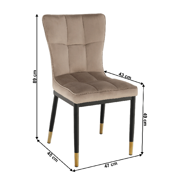 Jídelní židle Dopey (béžová + černá)